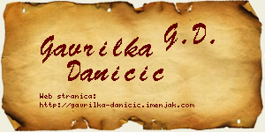 Gavrilka Daničić vizit kartica